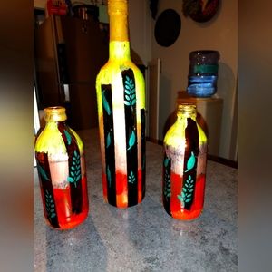 Hand painted vase set